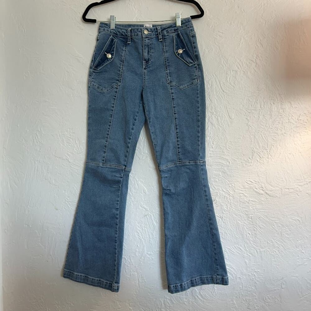 Princess Polly Mid Rise Flare Jeans Sz 6 Medium Wash Y2K Bratz